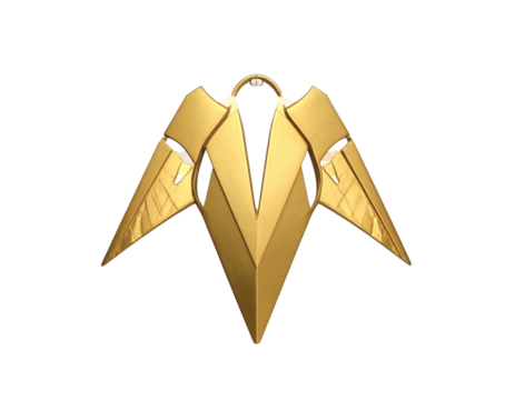 Minimalist Golden Snitch with Soft Spotlight, Front View, Transparent PNG