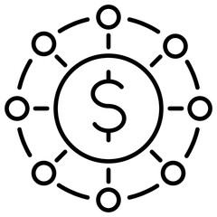 Global Business Outline Icon