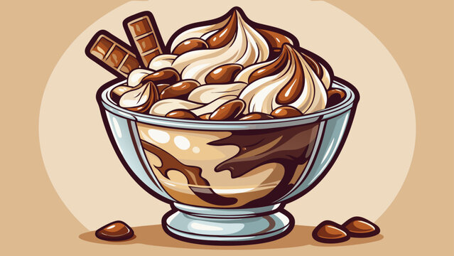 Stracciatella gelato, creamy white base streaked with chocolate shards, glistens in a glass cup. Isolated background reflects playful elegance, refreshing indulgence, and Italian mastery of frozen des