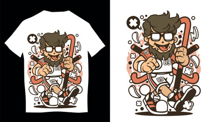 Vector Illustration of an abstract t-shirt design in background