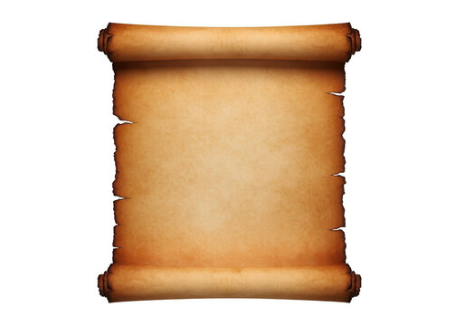 Old paper scroll parchment for message or announcement isolated PNG with Transparent Background