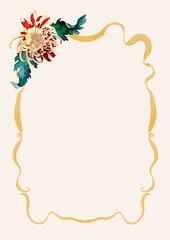 Elegant Floral Frame with Chrysanthemum