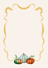 Autumnal Pumpkin Frame for Thanksgiving or Fall Celebrations