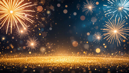 Fireworks in the night sky background, Diwali Festival Backdrop