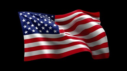 Obraz premium A vibrant, full-frame image of the iconic American flag, its stars and stripes rippling in the wind and showcasing the patriotic pride and spirit of the United States.