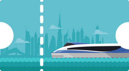 Water Taxi Dubai / Vector Illustration