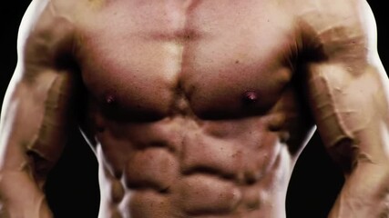 Strong muscular torso for fitness, health and body building promotions and motivational content