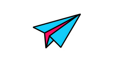 Cyan Pink Paper Airplane Icon