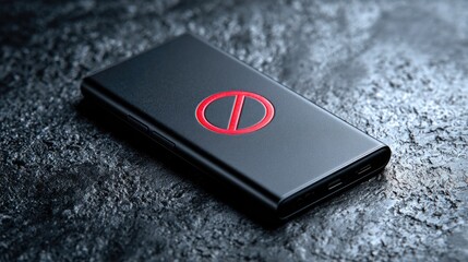 Power Bank with Red Warning Symbol