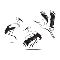 Storks illustration silhouette
