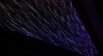 Abstract digital art; colorful lines radiating