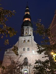 church at night