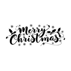 Vector illustration of merry Christmas lettering