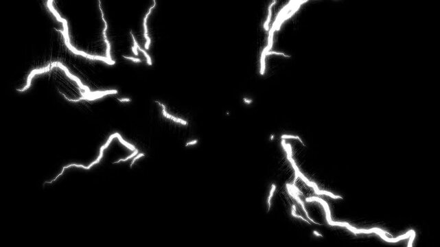 Doodle 2d Lightning power overlay black screen, Electric lightning, Animated bolt strikes, lightning storm, white light force effect, Lightning flash Thunderbolt Cartoon scribble 2d animation