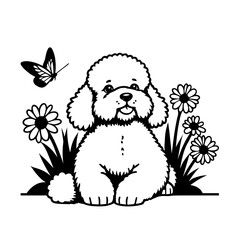 Vector illustration of flora puppy 
