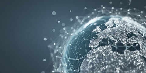 A global network representation, showcasing interconnectedness and digital connections across continents.