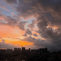 Fototapeta premium sunset over the city