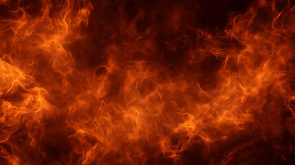 Abstract fiery orange smoke and mist background with dark edges, spooky halloween atmosphere with copy space. halloween background, orange smoke, fiery mist, spooky abstract, eerie