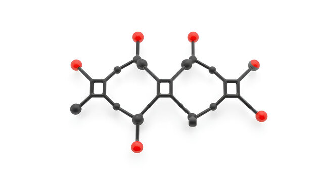 3D image of cyclobutane skeletal formula - molecular chemical structure of  cycloalkane isolated on white background