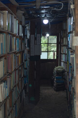 Vintage Bookshelves and Old Books at Saehan Bookstore in Danyang, South Korea