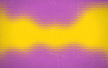 Grunge halftone gradient background. Faded grit noise texture. Colorful wallpaper. Retro pixelated backdrop. Anime or manga style comic overlay. Vector graphic design textured Grunge scratch template. © Kateryna