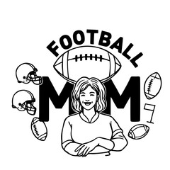 Vector illustration of football mom 