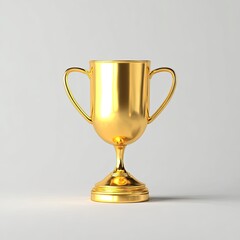 Golden trophy on a light gray background
