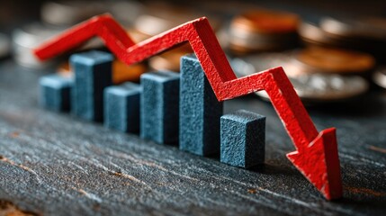 Financial crisis and economic downturn concept