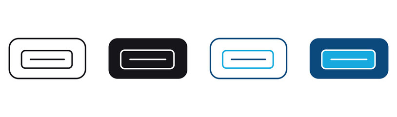 Obraz premium USB Type C vector icon set. USB disk symbol. Type c icon. Vector illustration .
