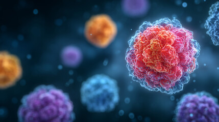 Biotechnology-inspired visualization of adaptive immune response: immune modulation, checkpoint inhibitors, therapeutic antibodies, and cancer vaccines illustrated in a futuristic