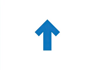 Simple, bold blue upward arrow on white background