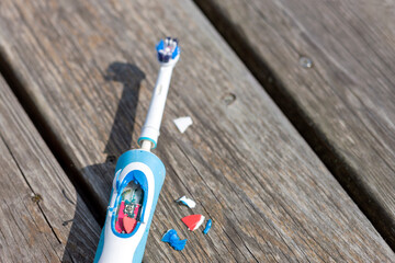 completely destroyed toothbrush