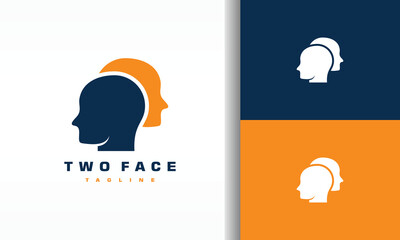 Two Human Faces Logo