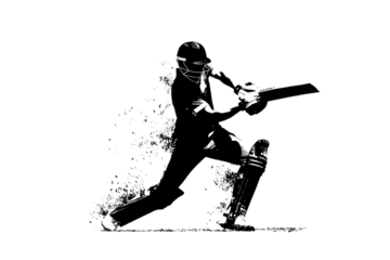 Dynamic action shot of a determined cricket batsman in mid-swing, capturing the raw power and intensity of the game with dramatic lighting