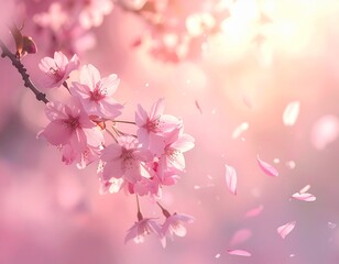 Naklejka premium 桜舞う春の光景