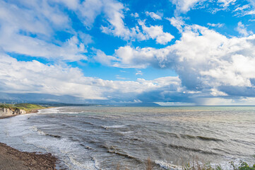 Scenic View of Takise Coastline in Hokkaido, Japan