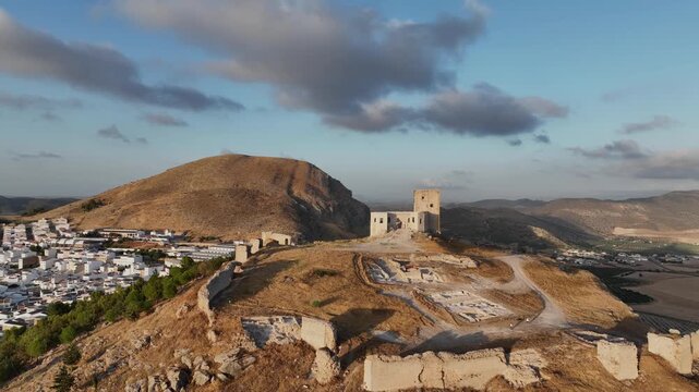 Antiguo castillo almohade de la Estrella en el municipio de Teba provincia de M&aacute;laga, Espa&ntilde;a	