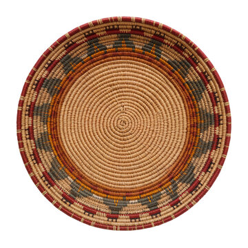 Intricately woven native american basket displaying traditional patterns and craftsmanship