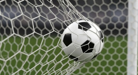 Soccer ball scoring a goal in the net