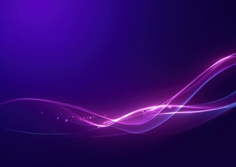 Naklejka premium Abstract futuristic neon background with wavy lines in purple blue and pink colors, digital vector illustration with soft blur and sharp focus, modern light effect design for banner poster or presenta
