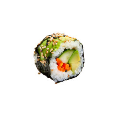 Delicious Avocado and Vegetable Sushi Roll with Sesame Seeds