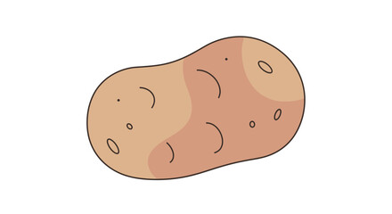 A Simple Illustration of a Brown Potato with Subtle Texture and Eyes Representing Food and Vegetables
