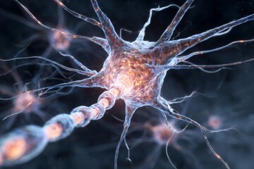 Obraz premium Neurotransmitter release during stress and anxiety.