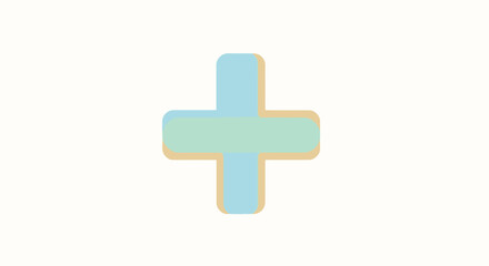 Obraz premium A Soft Pastel Gradient Plus Sign Symbol Representing Addition and Positivity with a Subtle Shadow Effect