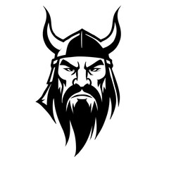 Vector illustration of warrior face with horns