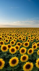 Fototapeta premium Vibrant Sunflower Field Wallpaper