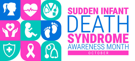 sudden infant death syndrome awareness month Geometric shape pattern background, banner, card or poster design template is observed every year during October, to raise awareness about the mission.