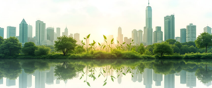 Photo Realistic Top View of a City with Urban Agriculture Overlay: Symbolizing Green Cities and Sustainable Food Systems - Perfect for Stock Photography with Copy Space