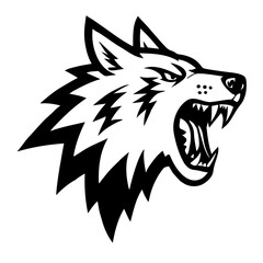 Vector illustration of wolf head outline 