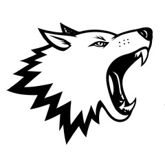 Vector illustration of wolf head outline 